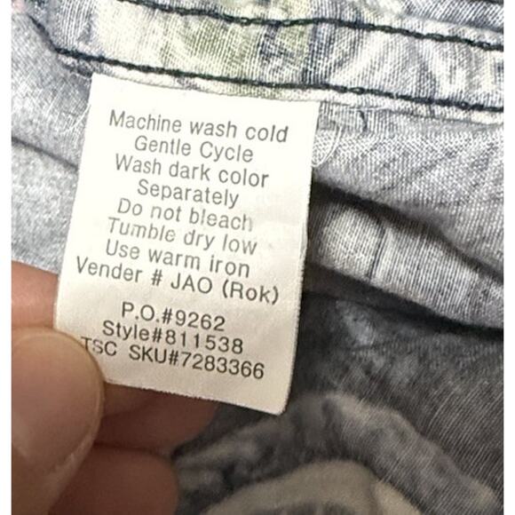 BRIT & BRIDLE Men’s Button Down Blue Tractors Farm Ranch Short Sleeve Medium - Picture 7 of 9